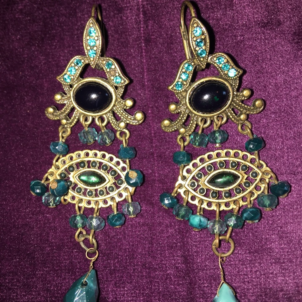 Vintage Third Eye Dangle Earrings